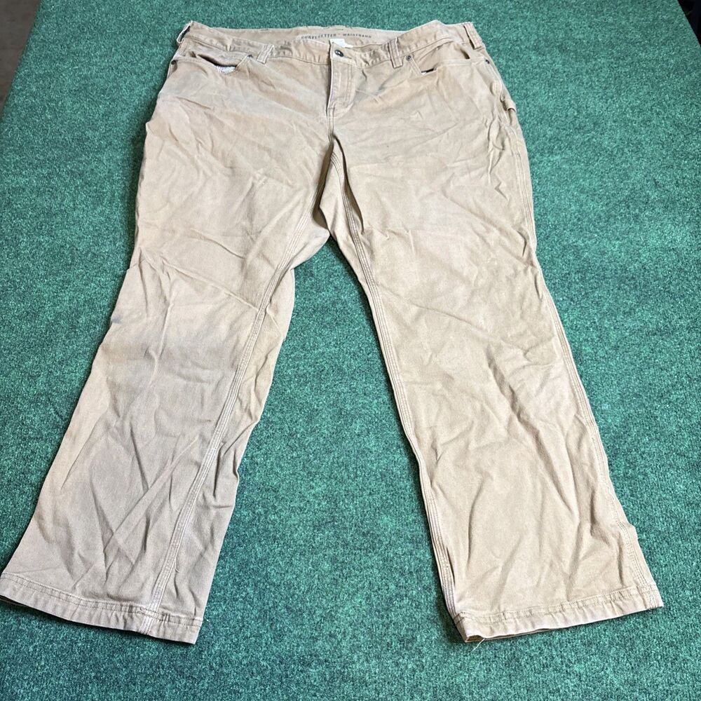 Duluth Trading Co Brown Cargo Pants Womens Curvesetter Waistband Plus Size 22